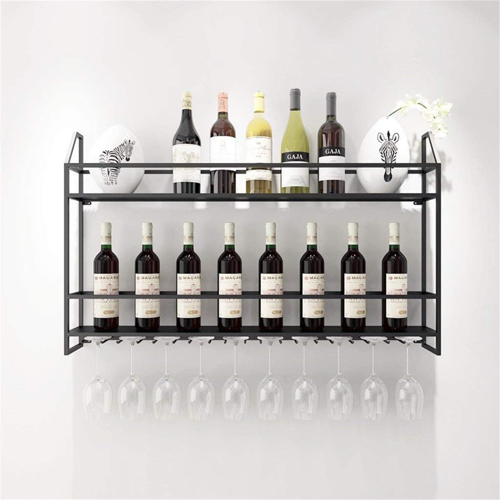 Kitchen Storage Organisation European Wine Rack Wall Holder Free Standing Metal | LOFT Vintage Wall Shelf Storage Rack Wall-Mounted | Cube Wine Cabinet Bottle Holde