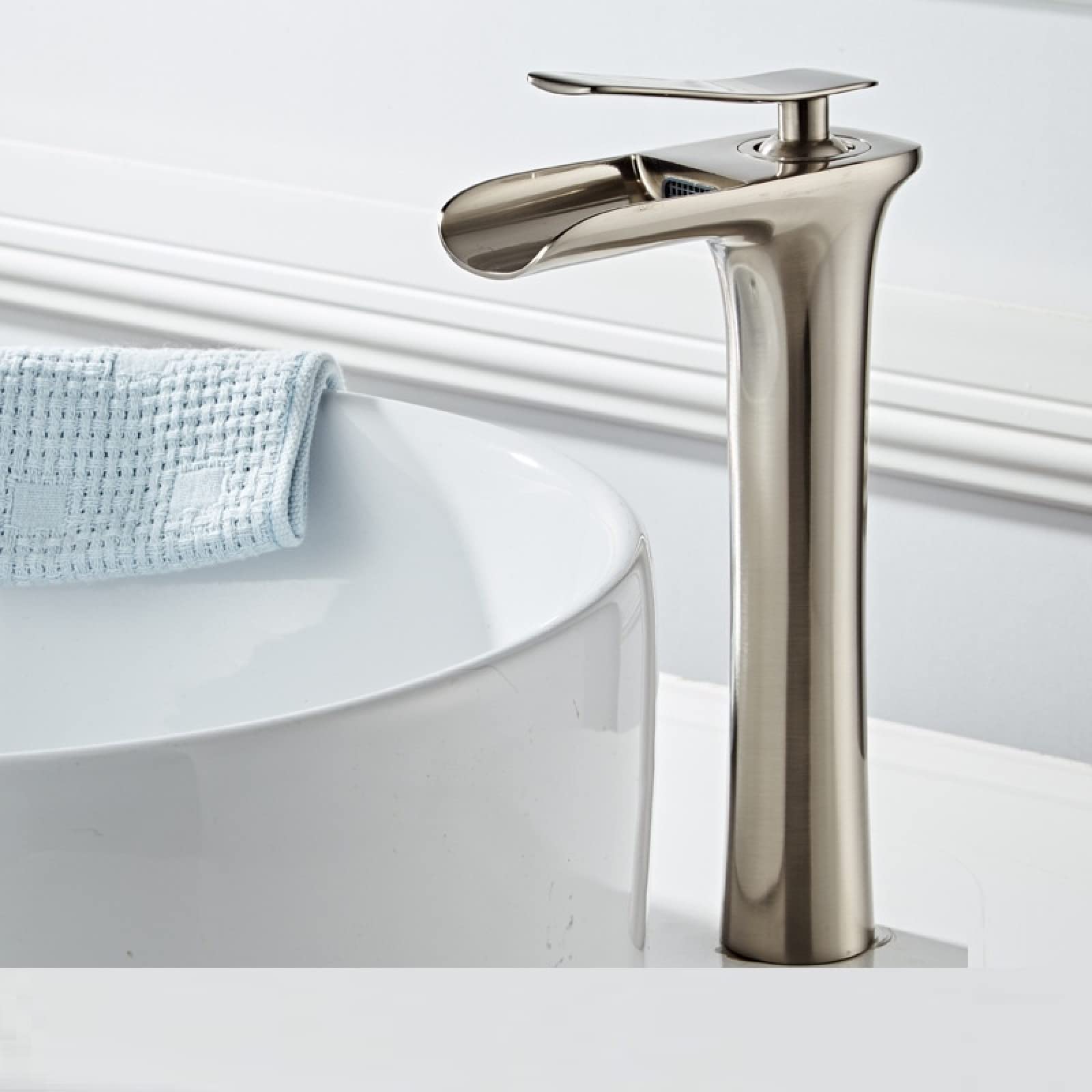 Robinet de lavabo en cuivre bas pour solution vasque sans éclaboussure - 8