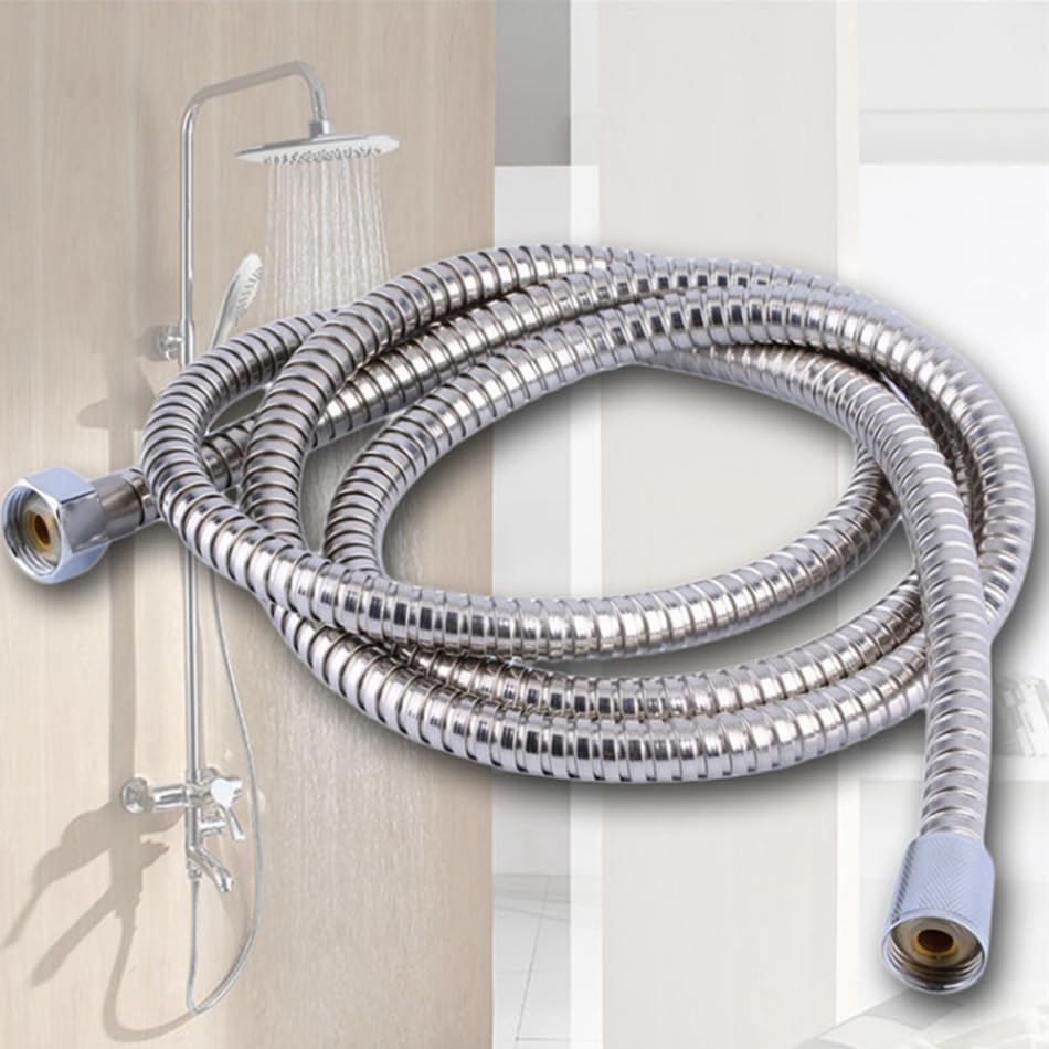 Tuyau de douche tressé de 1,5 m en acier inoxydable noir, or rose, cuivre, bronze flexible pour salle de bain, tuyau d'alimentation en eau durable