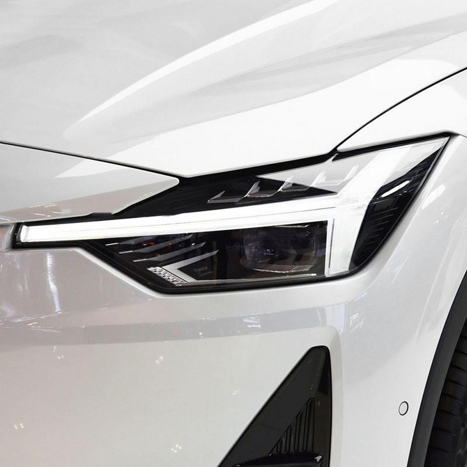 JCAKES Car Accessories Headlight Protective Film Headlamp Restoration Transparent Black TPU Sticker，for POLESTAR 2 2021-2023