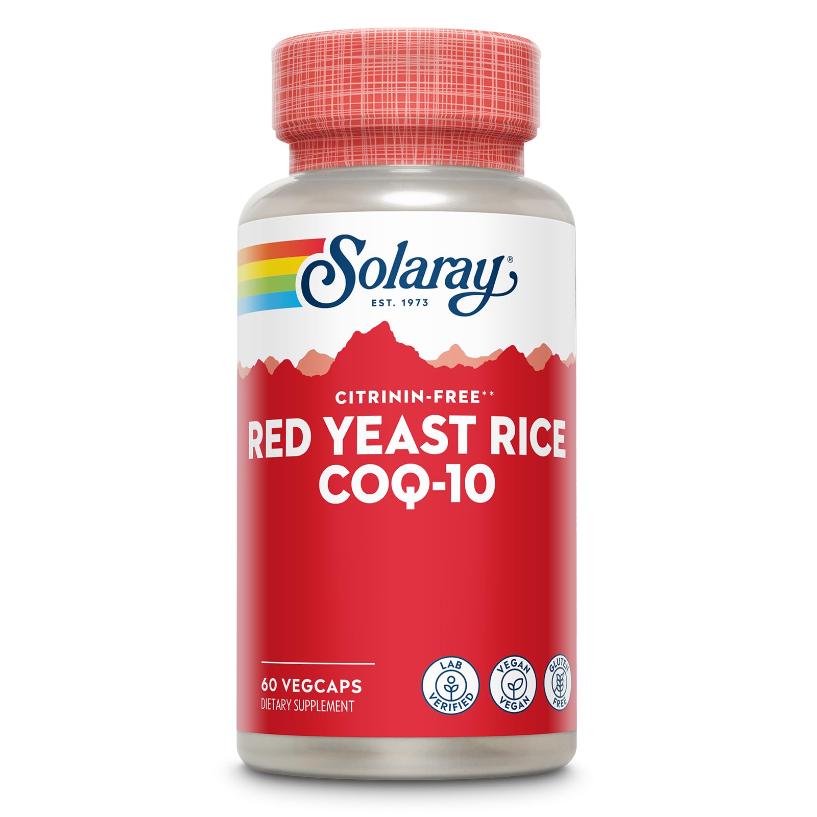 SOLARAY Red Yeast Rice with CoQ10 & Niacin, 60 VegCaps 60 Count (Pack of 1)