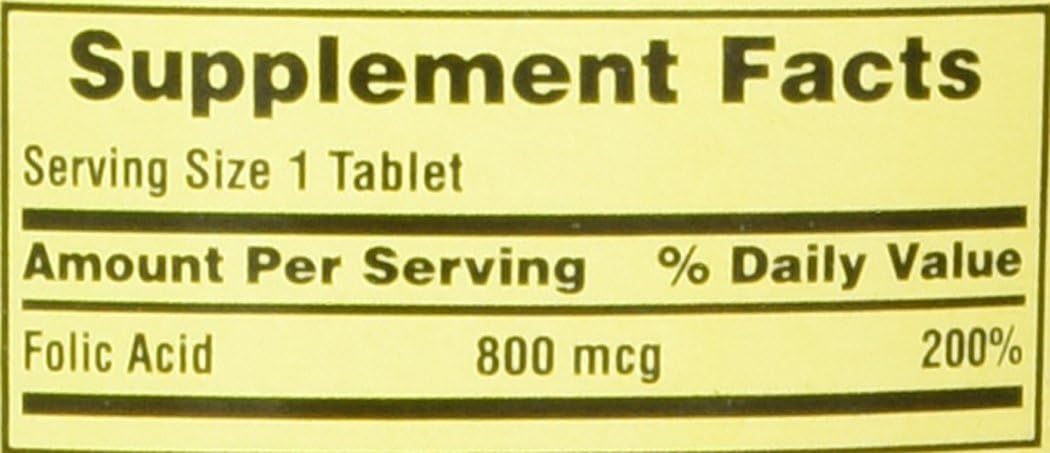 Spring Valley - Folic Acid 800 mcg, 250 Tablets