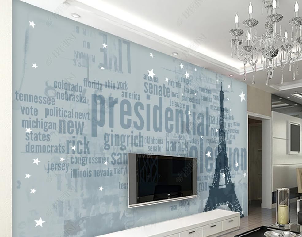 Papier peint intissé griffonner des lettres pour relooker un mur abîmé de salon - 2