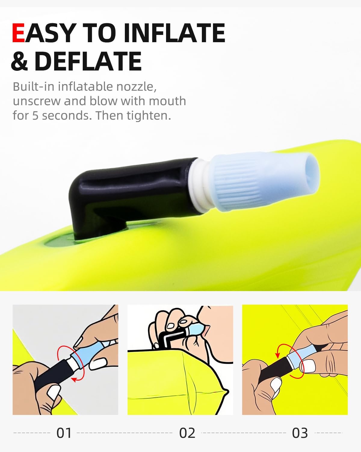 Abahub Swim Bubble Safety Tow Float Achieve Be Bright, Be Seen, Be Safer for Open Water Swimmers and Triathletes During Outdoor Swimming High Visibility Buoy