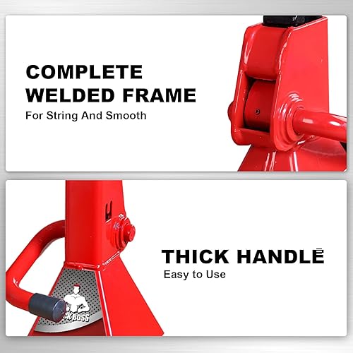 Miniatura 31 de Paquete de 2 caballetes para autos, de perfil bajo, de 2 toneladas (4000 libras), caballete elevador para autos, compatible para autos y vehículos