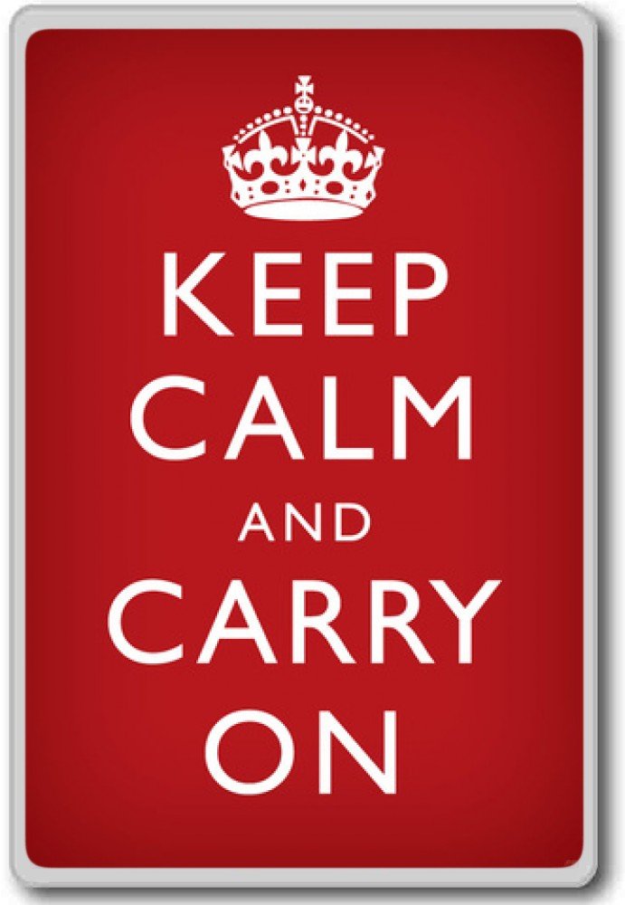 Keep Calm and Carry On - Motivational Quotes Fridge Magnet.