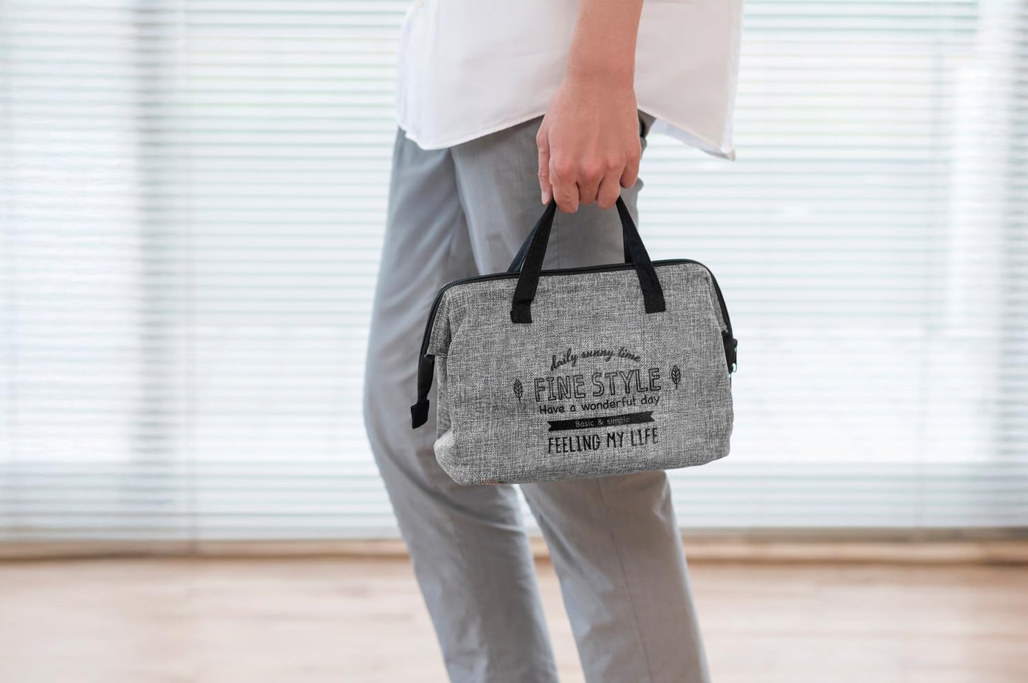PJ Hemp-Style Purse Type Lunch Bag Men's Fine Style Black