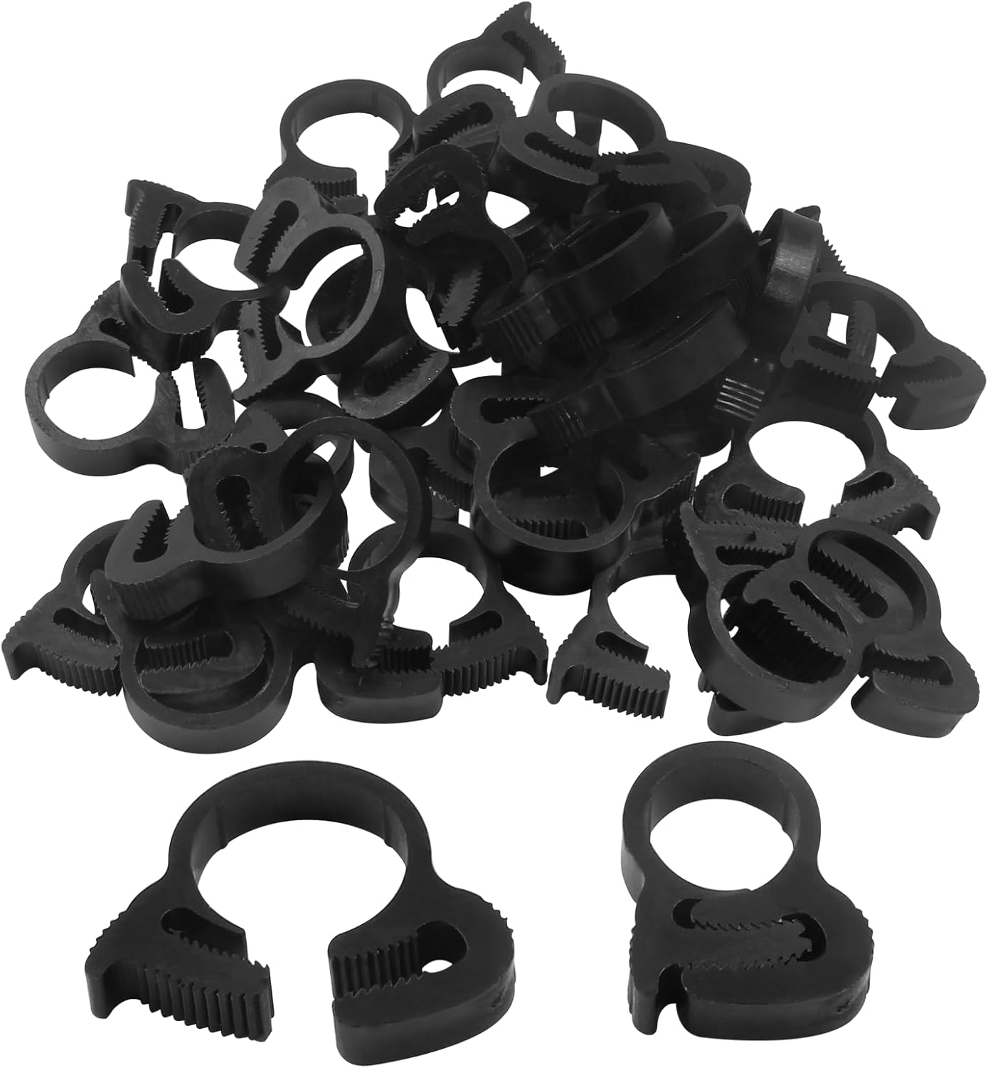 30 Pack Snap Grip Plastic Hose Clamps - 12.3-14mm Double Gripping Nylon Hose Clamps(1/2inch)