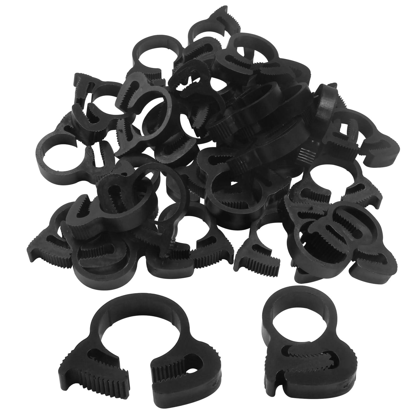 Cionyce 30 Pack Snap Grip Plastic Hose Clamps - 12.3-14mm Double Gripping Nylon Hose Clamps(1/2inch)