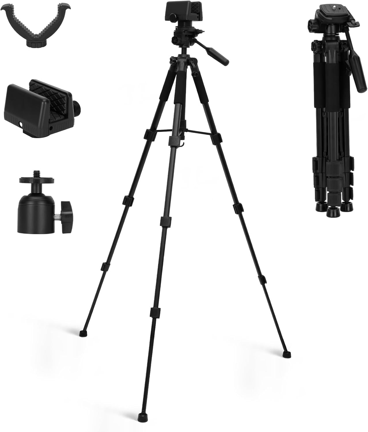 Shooting Tripod for Hunting Rifles with Modular V Yoke Head, Rifle Clamp ? 360° Rotation; Height adjusts from 21” - 60”Hands Free Operation Lightweight Aluminum Shooting Rest