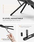 SupeDesk Support pour ordinateur portable réglable, 3-in-1 Support magnétique pliable pour ordinateur portable, tablette & Téléphone, Riser portable en aluminium avec support multi-angle pour bureau, maison & Voyage, Noir