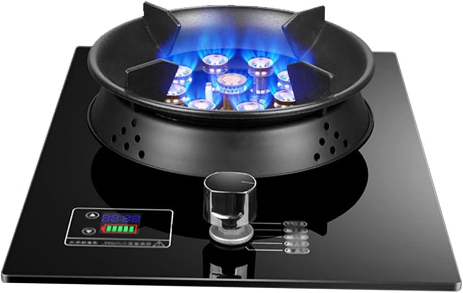 Gas Stove - 5.2KW Tempered Glass Cooker, Portable Single Burner Hob with Timer Function for Indoor and Outdoor Camping Use(LPG)