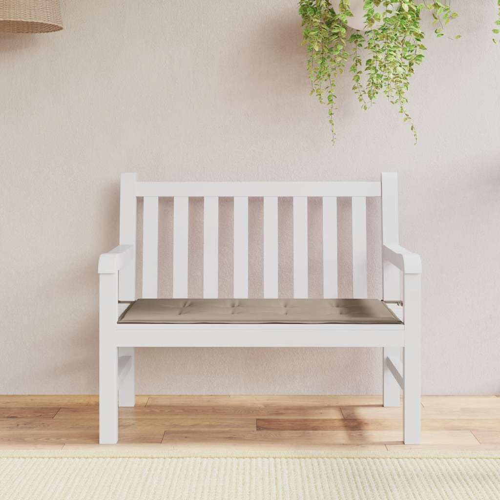 Cuscino Panca 100x50x3 cm Tortora Oxford | Idrorepellente, Fibra di Schiuma, Antiscivolo con Corde, Uso Interno ed Esterno
