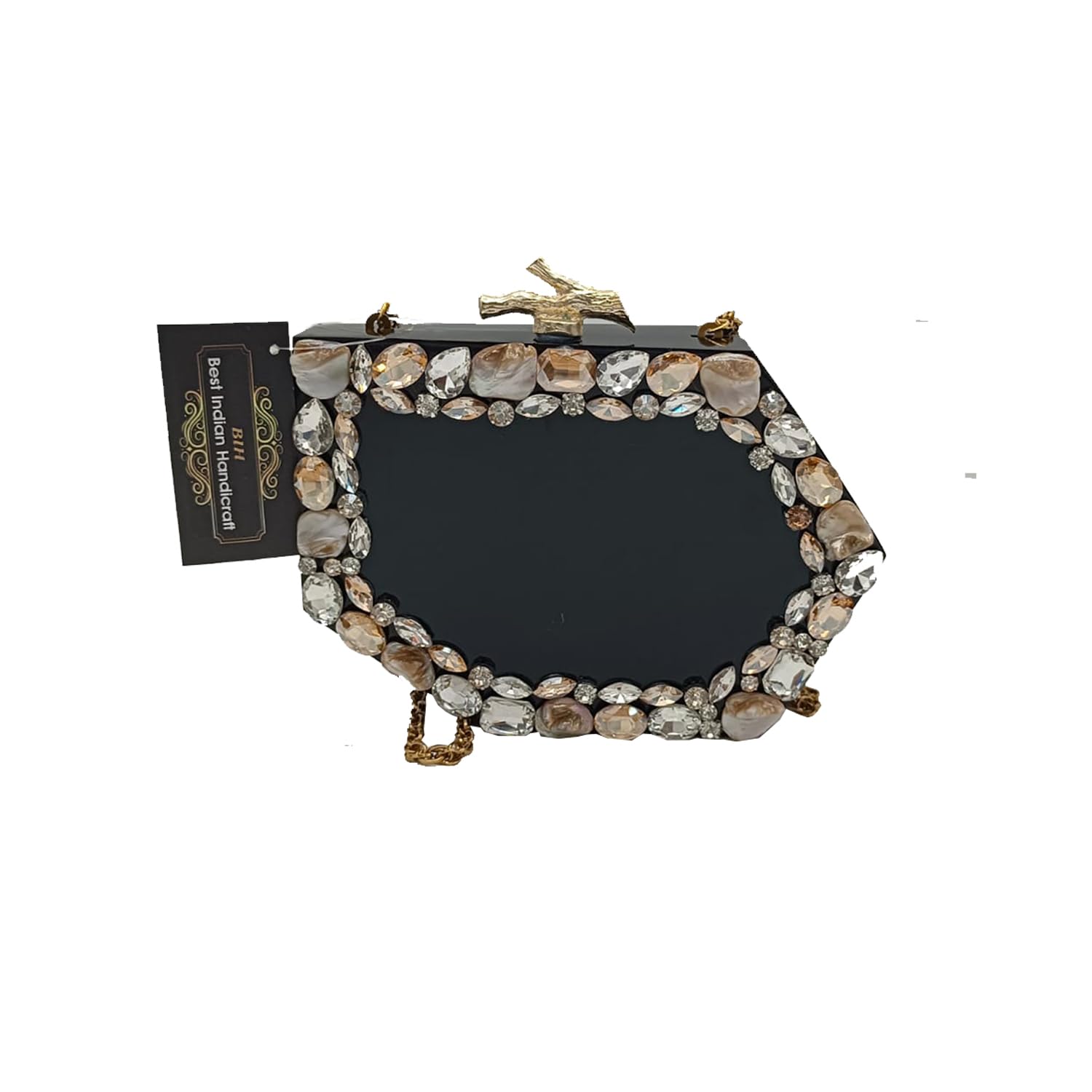 Luxury Green Resin Box Clutch Crystal Stone Design for bridal,wedding,parties with sling chain and Stylish Buckle Charm Resin Clutch women bag solder bag ledies resin clutch perty wear-image-5