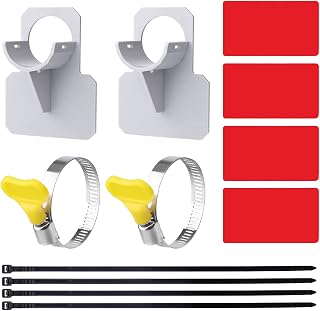 AIEX Swimming Pool Pipe Holder Set, Swimming Pool Pipe Hose Holder Above Ground Pool Accessories Holder Hose Support Brackets with Clamps, Preventing Pipes Sagging (Grey)