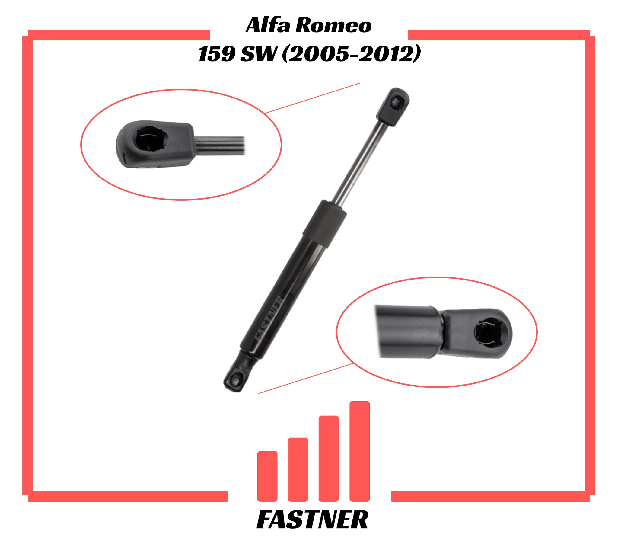 Compatibile con Alfa Romeo Coppia Ammortizzatori Molle a Gas Pistoni Pistoncini Portellone Bagagli Posteriori 159 Sportwagon (2005-2012) 50508010, 505080100