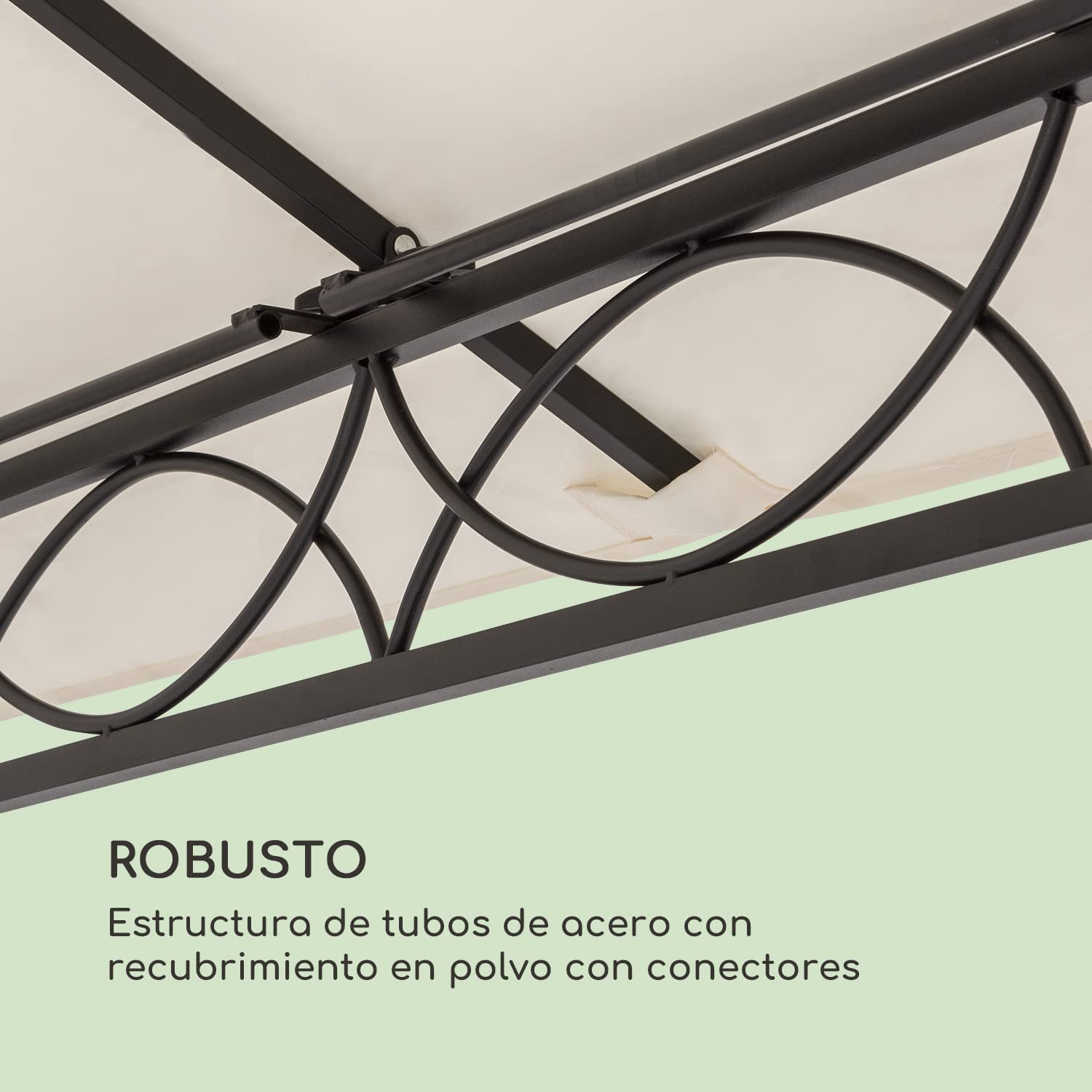 Blumfeldt Mondo - Carpa para Fiestas Tipo pérgola, Carpa para jardín, tamaño: 2,95 x 2,6 x 2,95 m, 4 Paneles Laterales, EasyMount Concept, protección contra la Intemperie: UV/Viento/Lluvia, Beige