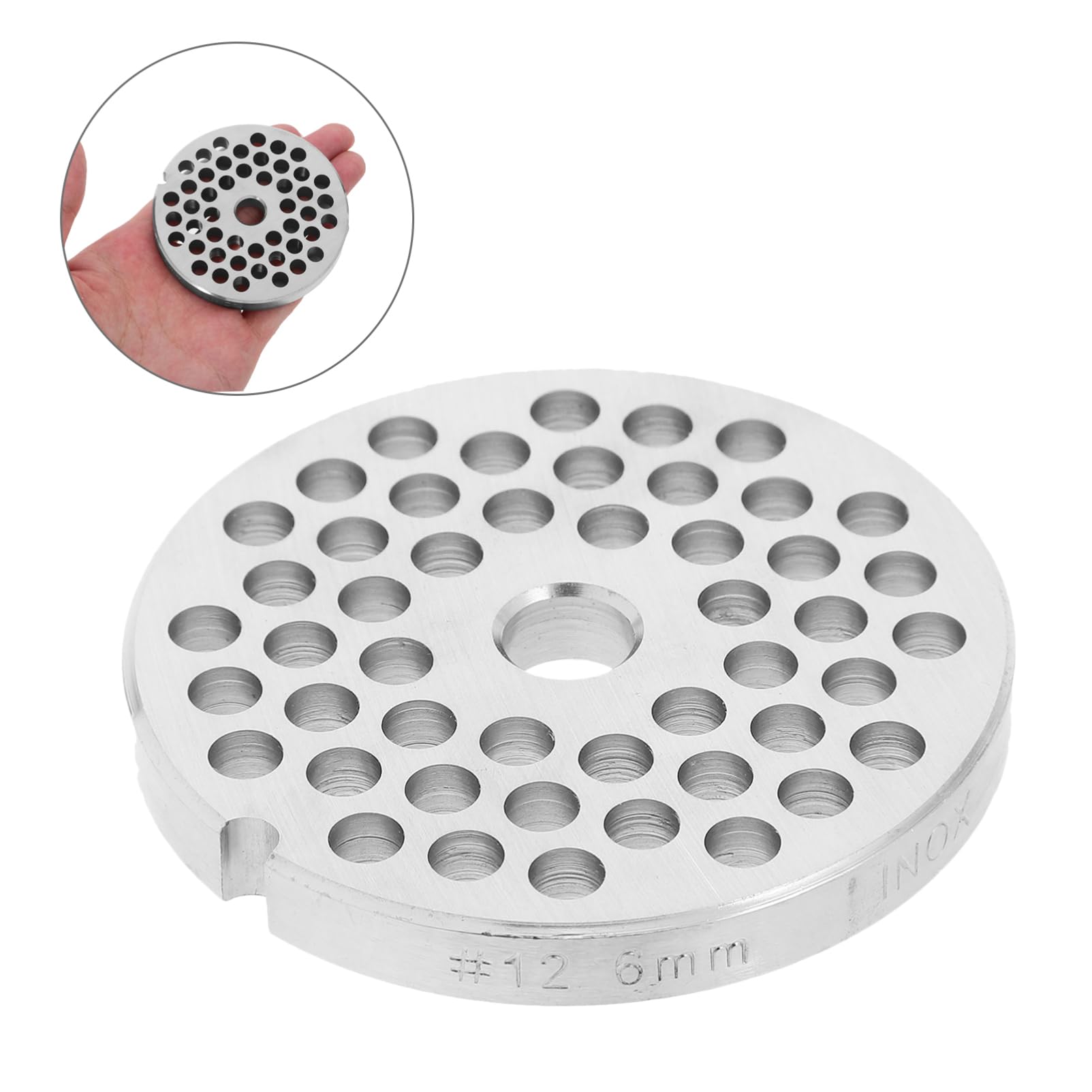 VALICLUD Disco Di Macinazione Per Tritacarne Elettrico 12# Foro 6mm in Acciaio Inossidabile Accessorio Per Carne Piastra Di Ricambio Per Cucina Macinazione Uniforme Produzione Di Salsicce