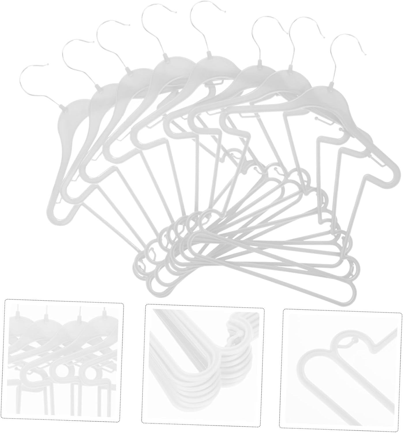 SEWACC 10 Pcs Plastic Hangers Set for Clothes with Strong Structure and Anti-Skid Design Lightweight Hangers for Skirts and Socks in Closet or Wardrobe