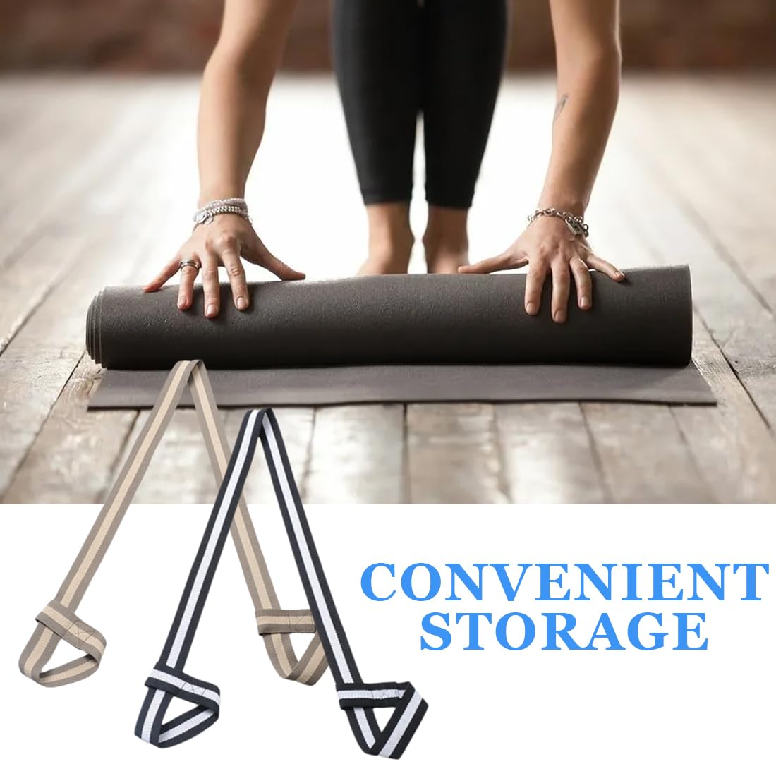 2 Pezzi Cinghia Per Tappetino Da Yoga, Cinghia Per Imbracatura Per Tappetino Da Yoga, Tracolla Regolabile Per Tappetino Da Yoga In Cotone, Tracolla per tutte le misure di tappetino da yoga