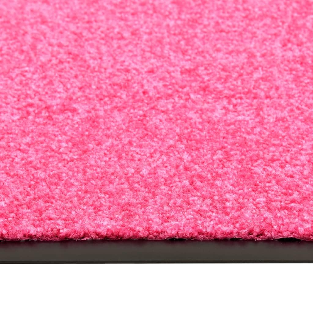 vidaXL Felpudo Lavable Gruesa Alfombra de Entrada Pasillo Exterior Interior Casa Puerta Estera de Bienvenida Antideslizante Rosa 60x180 cm