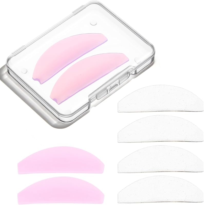 Protetores planos de silicone para curvamento de cílios Gsbnjuy, 8 unidades, Rose
