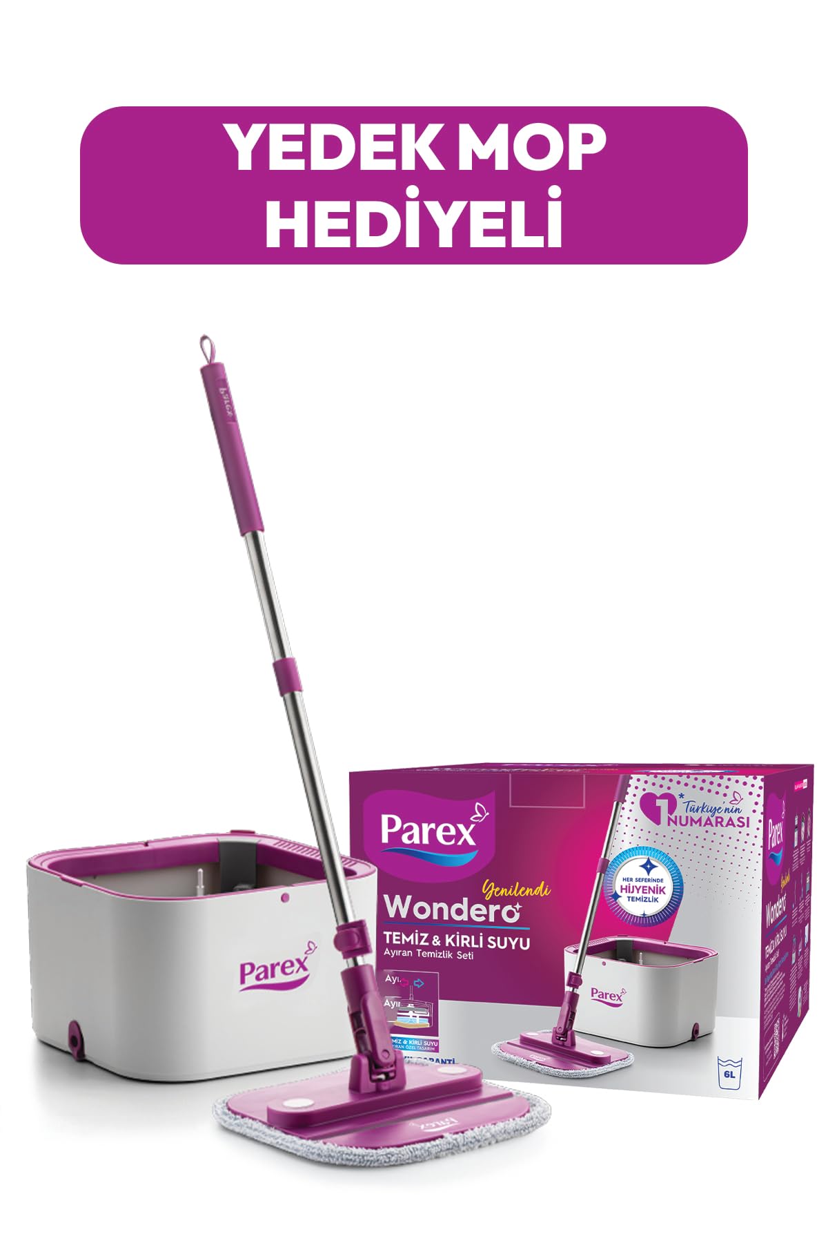Parex Wondero Otomatik Temizlik Seti Yedek Mop Hediyeli