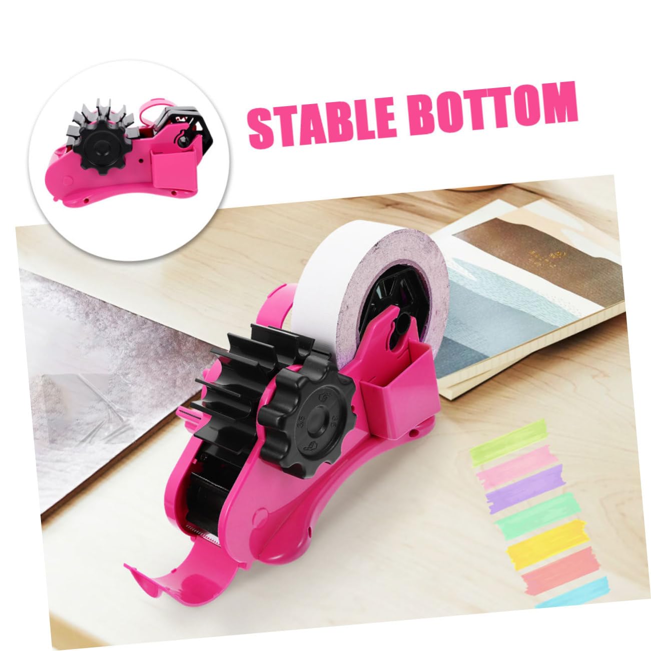HOMSFOU 3 Stück Halbautomatischer Klebebandspender aus und Multifunktions Tape Dispenser für Büro Schule und Zuhause Design für Stilvolles Arbeitsumfeld Geeignet für Verschiedene