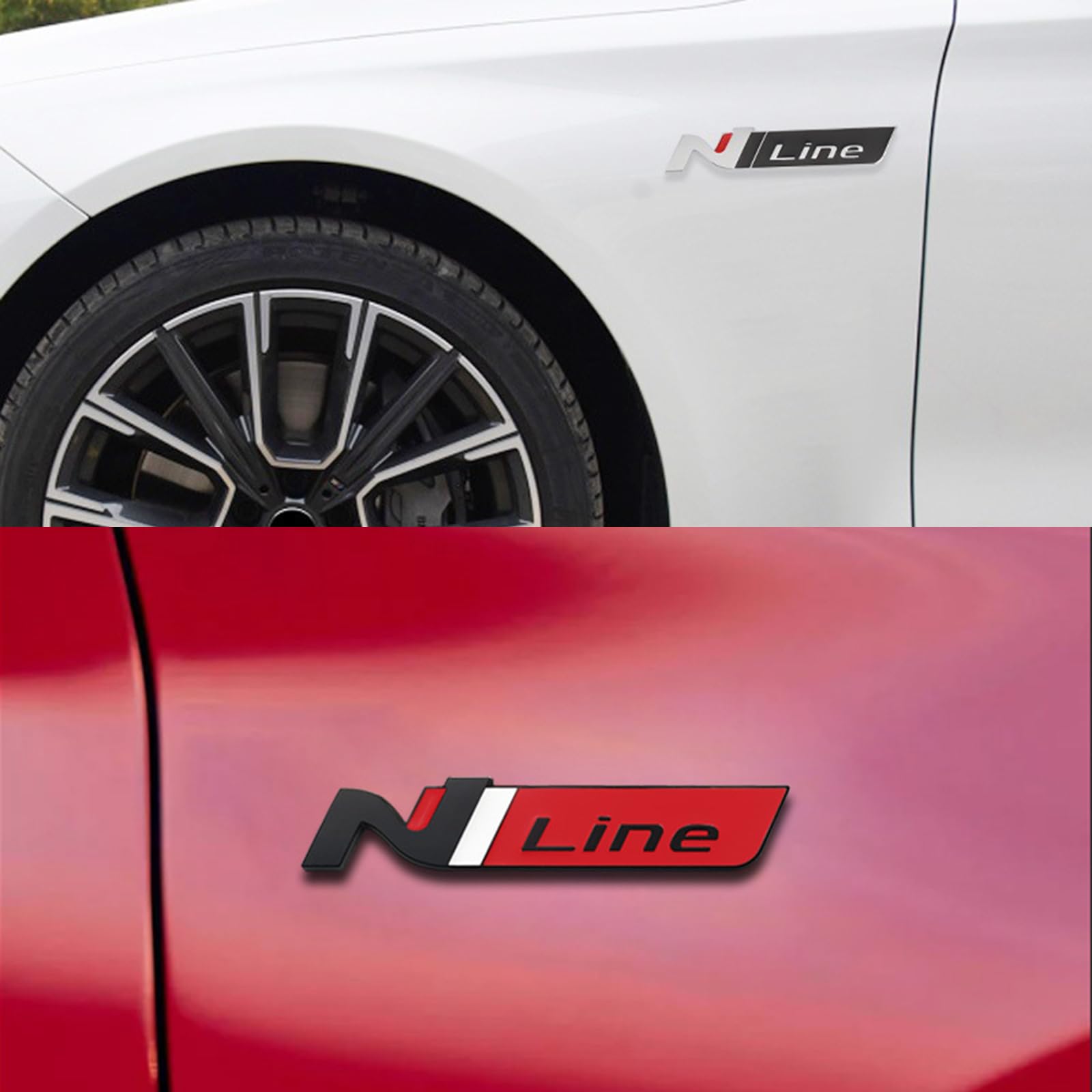 N-Line Logo Aufkleber Für Hyundai - 3D Metall Emblem Heckabzeichen