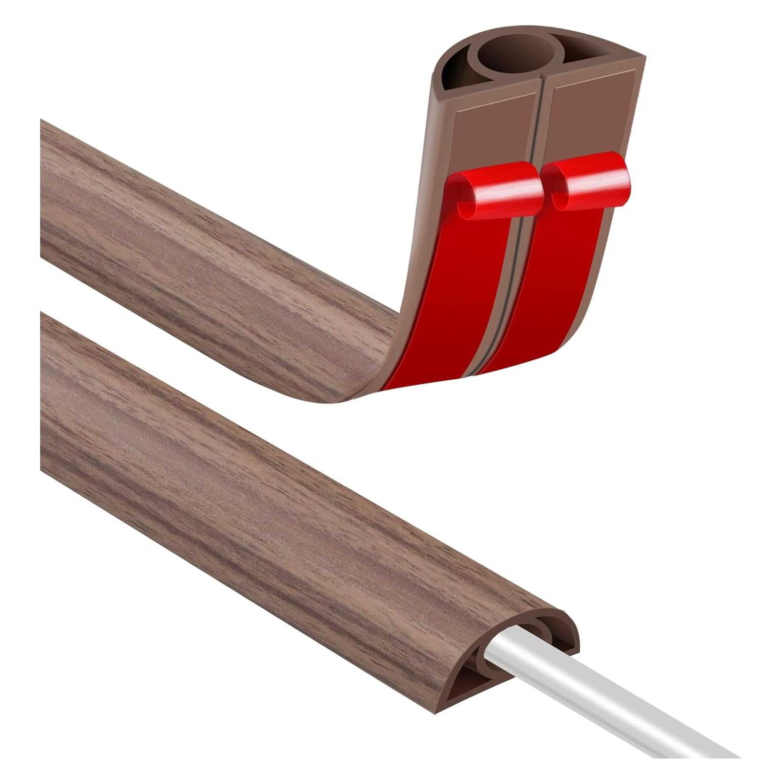 Canaletas para Cables Adhesivas, Madera Pasacables Suelo Goma, Canaleta Cables, para Uso en Oficinas, Escuela, Almacén, Conciertos, Etc, para Proteger Los Cables Evitar Riesgos deTropiezo — view 26