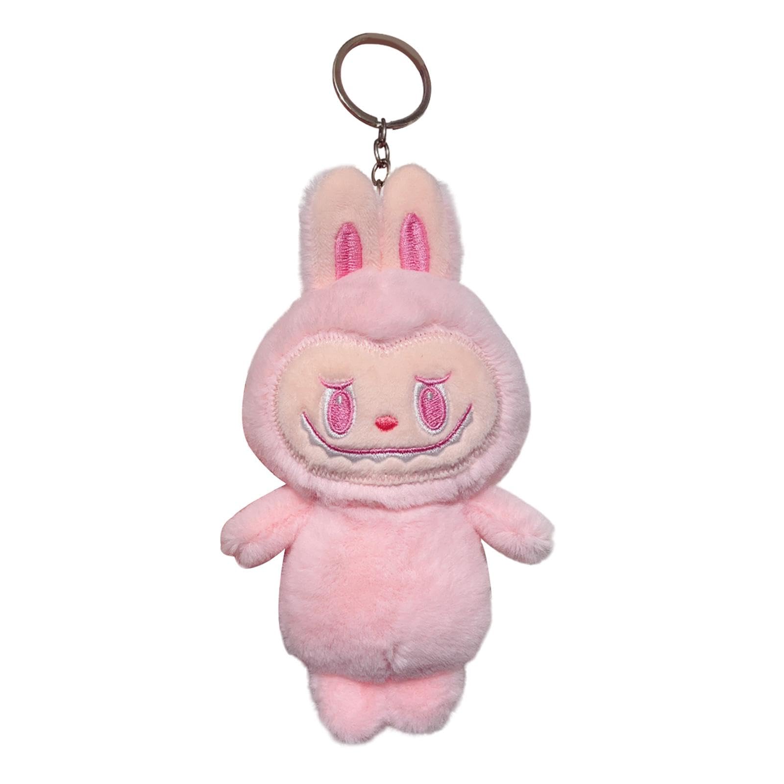 Labubu Plush Keychain Pendant Toy Soft with Keyring Accessories Stuffed Doll Pink-image-17
