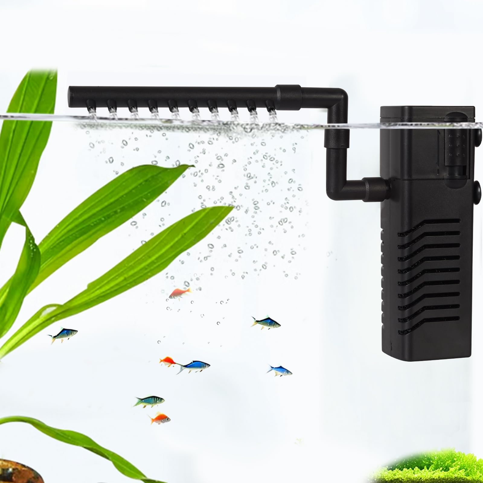 FRIRODSAY Aquarium Filter Fish Tank Filter Powerful Submersible Turtle Water Filters Ultra Quiet Biochemical Sponge Filter for 3 to 10 Gallon Tank