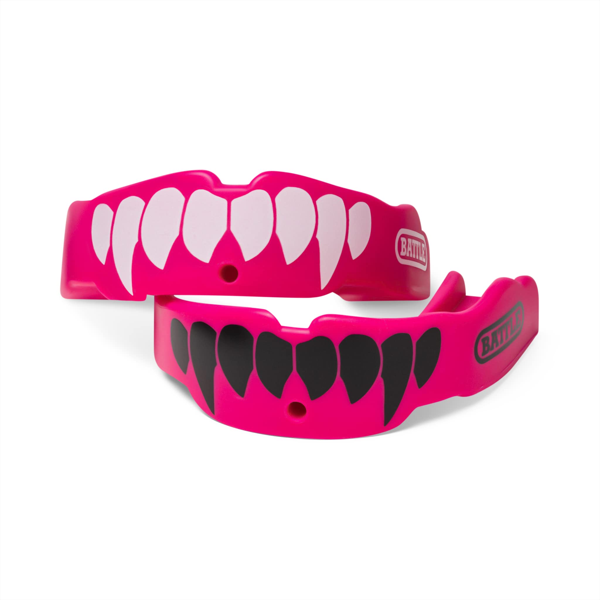Battle Sports Fang Mouthguards 2-Pack – Football Protection for Youth & Adults – Includes Strap – Works with Braces – Enhanced Dental Coverage – Ideal for Contact Sports