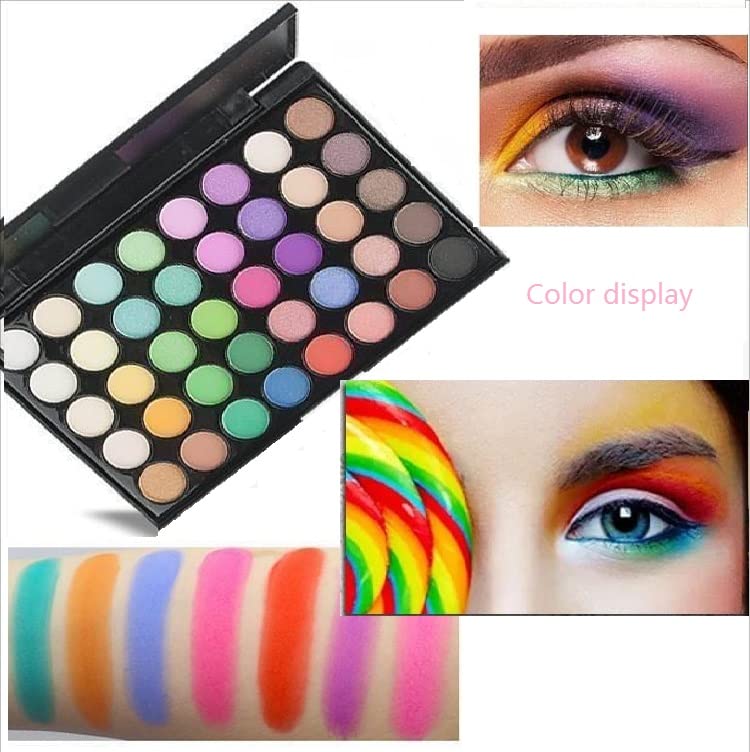 YARLADY 40 color Highly Pigmented Eye Makeup Palette, Matte Shimmer Metallic Eyeshadow Pallet Long Lasting Blendable Natural Colors Make Up Eye Shadows Cosmetics Gift Kit (E02)