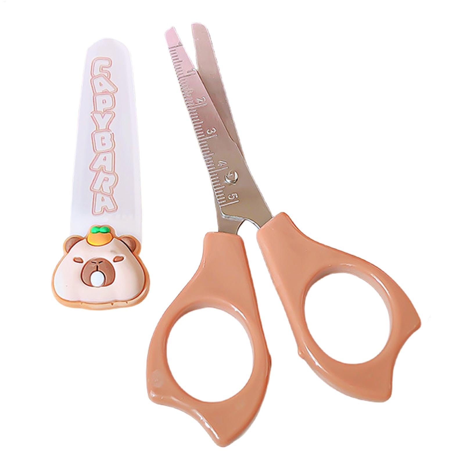 Cute Scissors, Children's Scissors - Cartoon Capybara Rounds Nursery Scissors - Cutting Scrapbooking Accessories, Craft Tools for Primary School a Slip Handle, Children's Activities for Children
