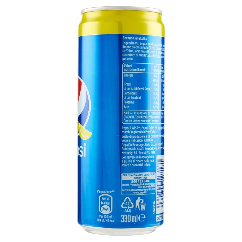 Pepsi Lot de 48 boîtes de boisson gazeuse au citron vert 330 ml