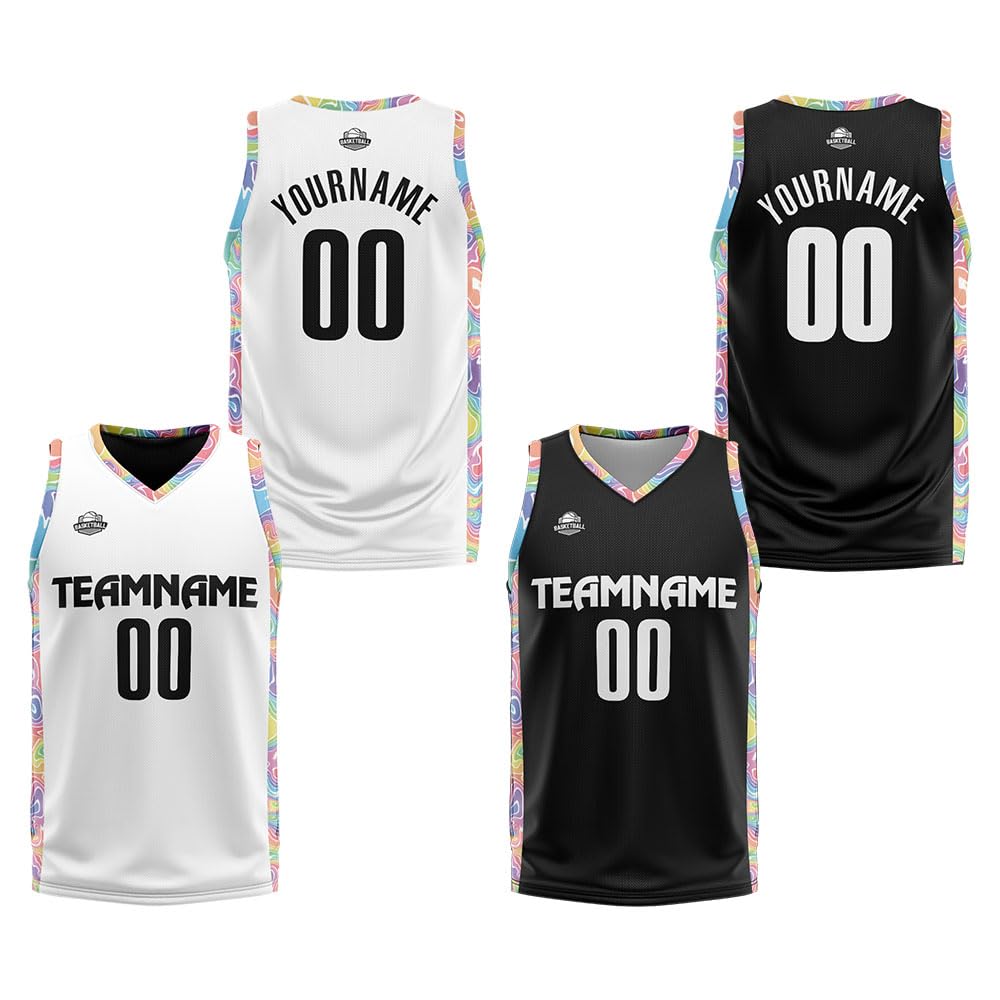 Custom Reversible Basketball Jersey Shorts Uniforms for Men Women Adult Youth Personalized Print Name Number Logo