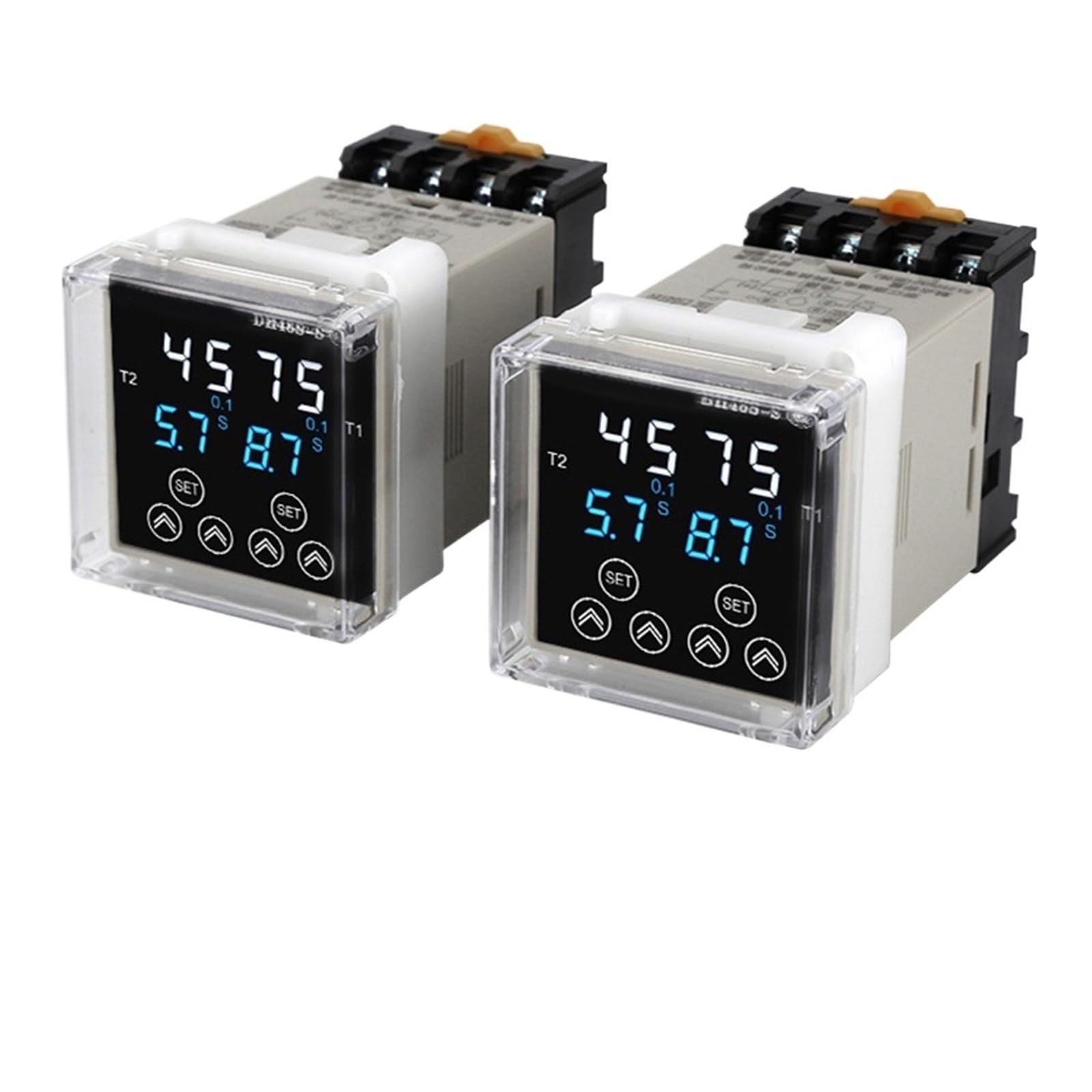 AC220V AC380V DC24V DC12V Relè temporizzato con ritardo digitale DH48S-S 1Z 2Z Relè temporizzato con timer ciclo programmabile con base presa (Size : DC12V DH48S-S)