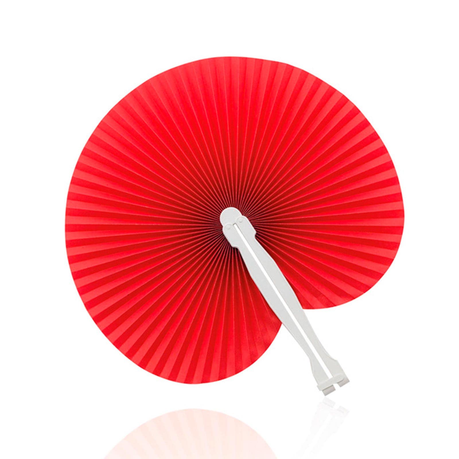 Deliex delicias de Extremadura. Lote 120 Pai pai rojo de plástico y papel. Abanicos pai pai plegables- Detalles de bodas y ceremonias, regalos para fiestas de verano, cumpleaños (120)