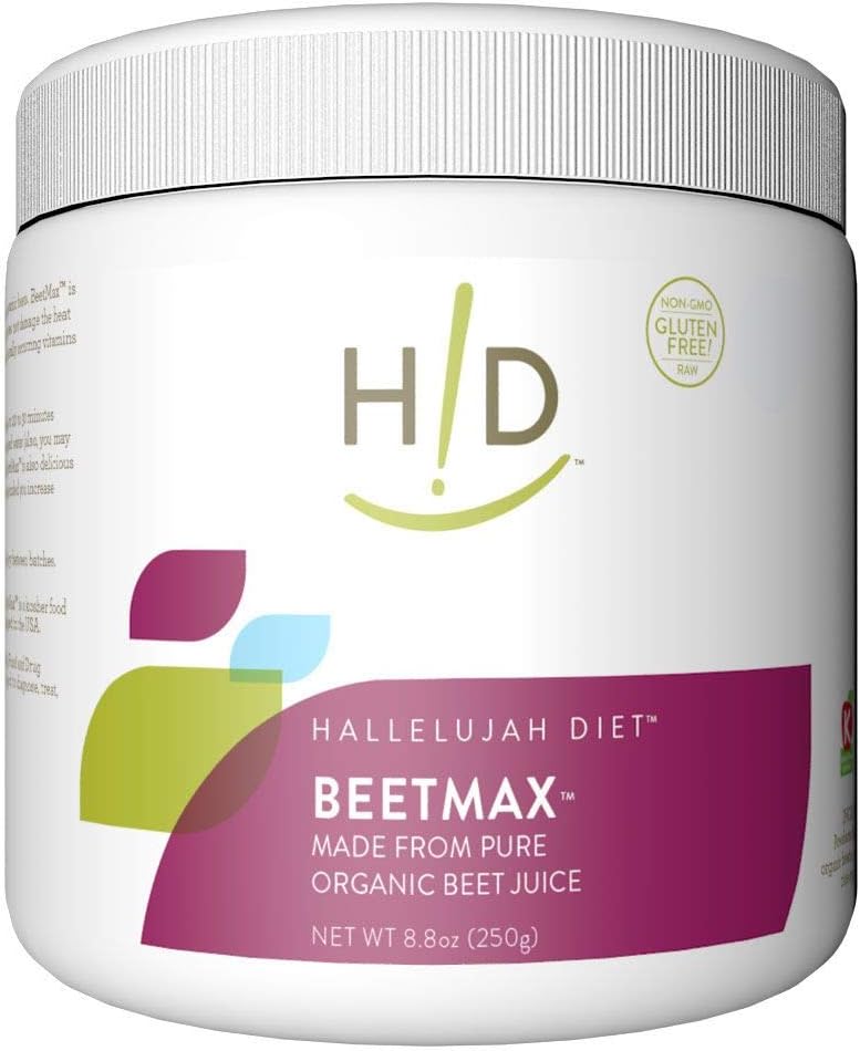 Hallelujah Diet Organic BeetMax - Beet Juice Powder 8.8 oz (62 Servings)