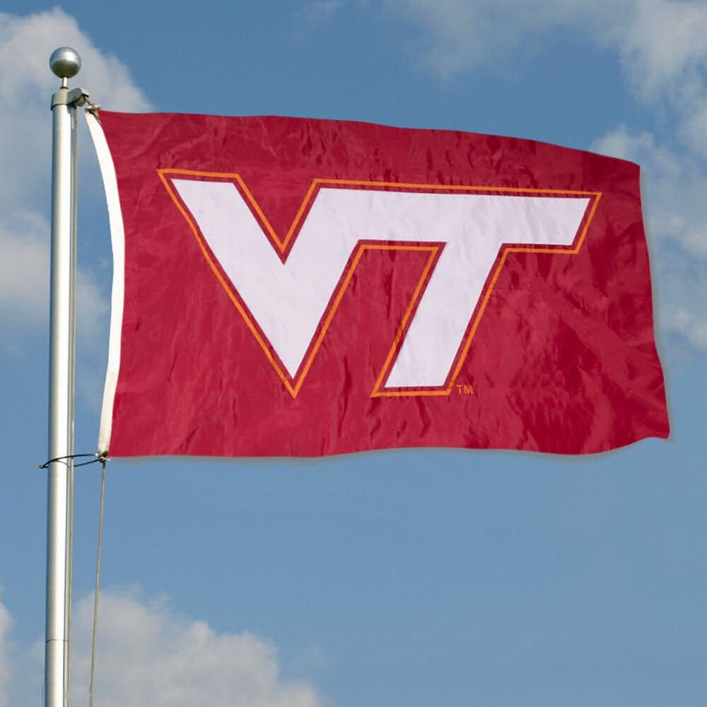 VA Tech Hokies Maroon Embroidered and Stitched Nylon Flag - Image 6
