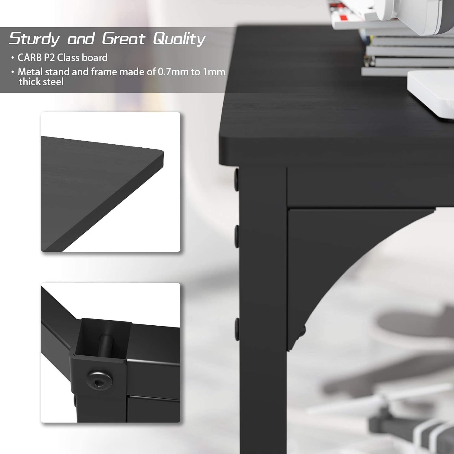 Elephance Large L-Shaped Computer Desk with Shelves, Corner Desk, Home Office Writing Workstation, Gaming Desk PC Latop Table with Storage