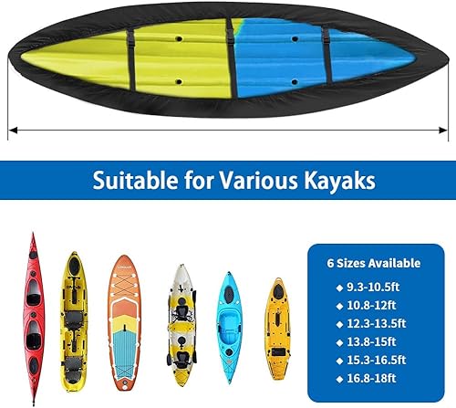 Miniatura 4 de iCOVER - Funda para kayak, resistente al agua, para canoa, resistente a los rayos UV, cubierta para lancha de pesca para almacenamiento al aire