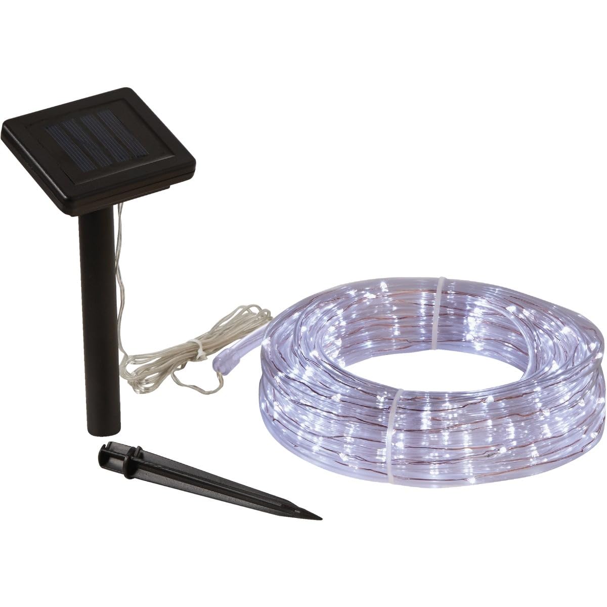 SIM SUPPLY Outdoor Expressions 28 Ft. 100-Light LED Cool White Solar Rope Light - 1 Each