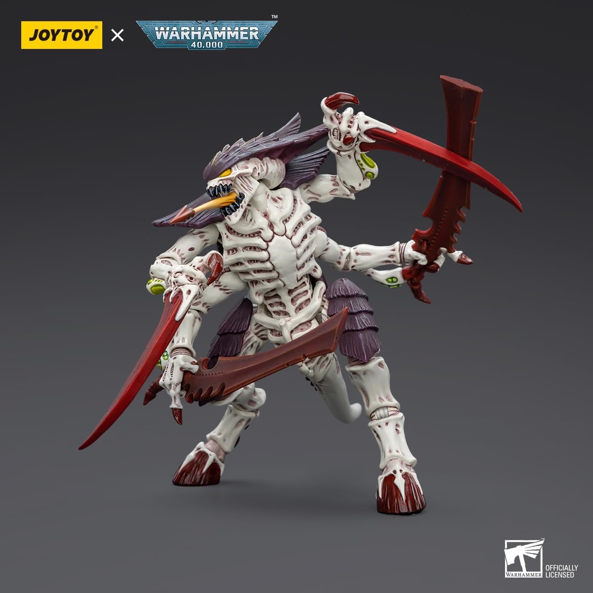 JOYTOY 1/18 Action Figures - Warhammer 40,000 Tyranids Hive Fleet Leviathan Tyranid Warrior with Boneswords - 4‘’,Classic Character,Collectible,Age 15 and Above