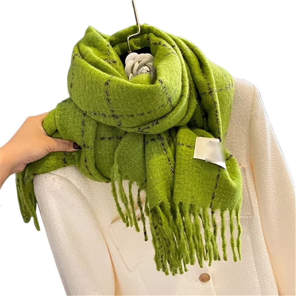 MUSUMI Bufanda de Cachemira cálida para Mujer, pañuelo Grueso, chales y Abrigos Suaves a Cuadros, Invierno para Mujer