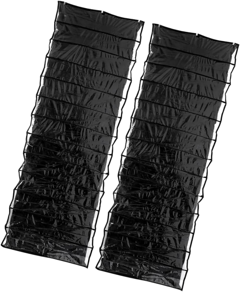 VICASKY 2PCS Over the Door Shoe Organizer with Large Capacity Hanging Storage Rack for Closet Dorm Bedroom Space Saving Black