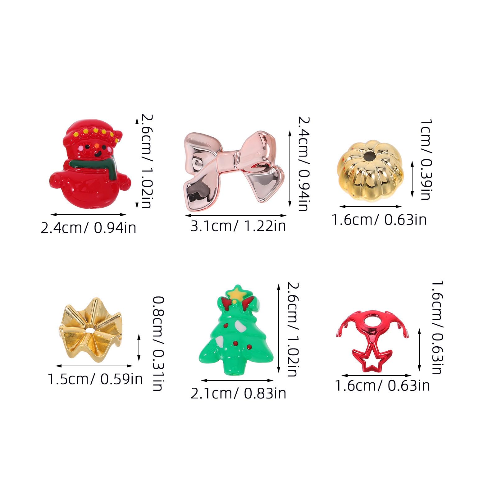 Beaupretty 120 Pezzi Perline Natalizie in Plastica Rossa e Verde per