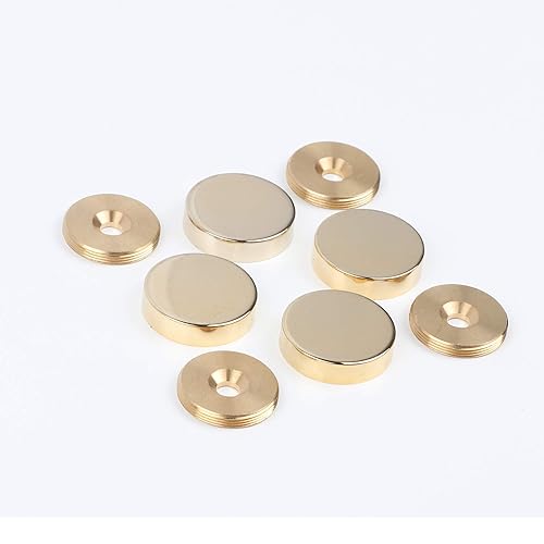 Miniatura 2 de Tornillos de espejo, clavos decorativos de espejo con tapa de latón, 1 pulgada, oro pulido, paquete de 4