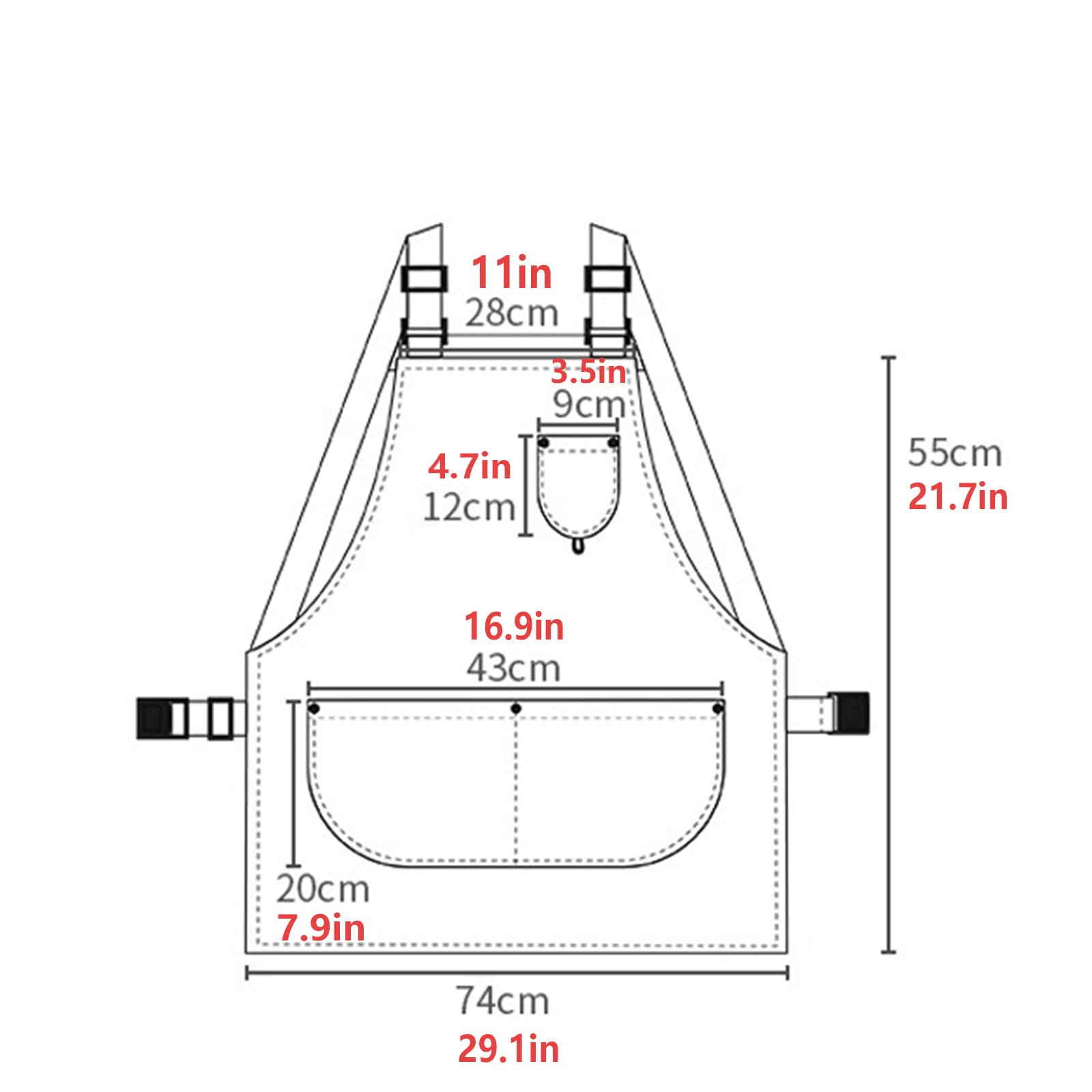 Tablier De Chef, Tabliers De Cuisine, Unisexe Tablier avec 3 Poches pour Cuisine, Travail Brown,One Size